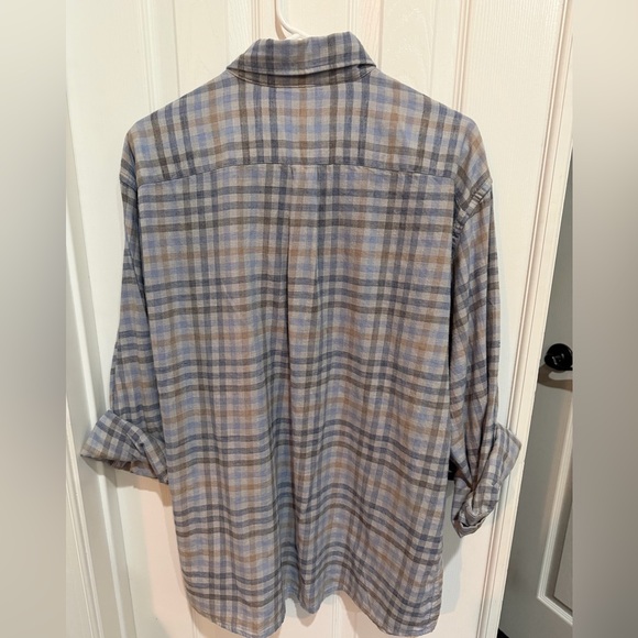 Peter Millar Crown Men's Hill Point cotton sport shirt British Grey plaid XL - Picture 3 of 4